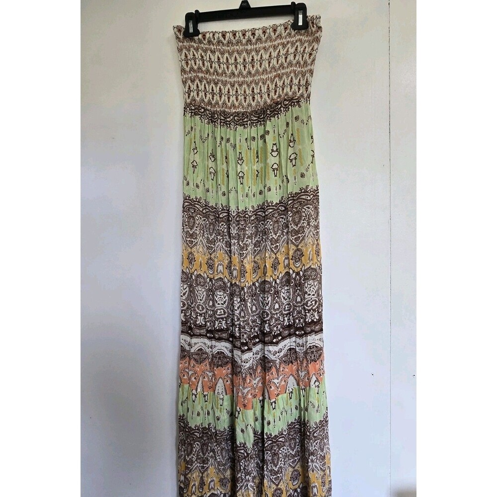 Oneill Dress Womens L Maxi Boho Beach Festival Long Tiered Granola Cottage NWOT